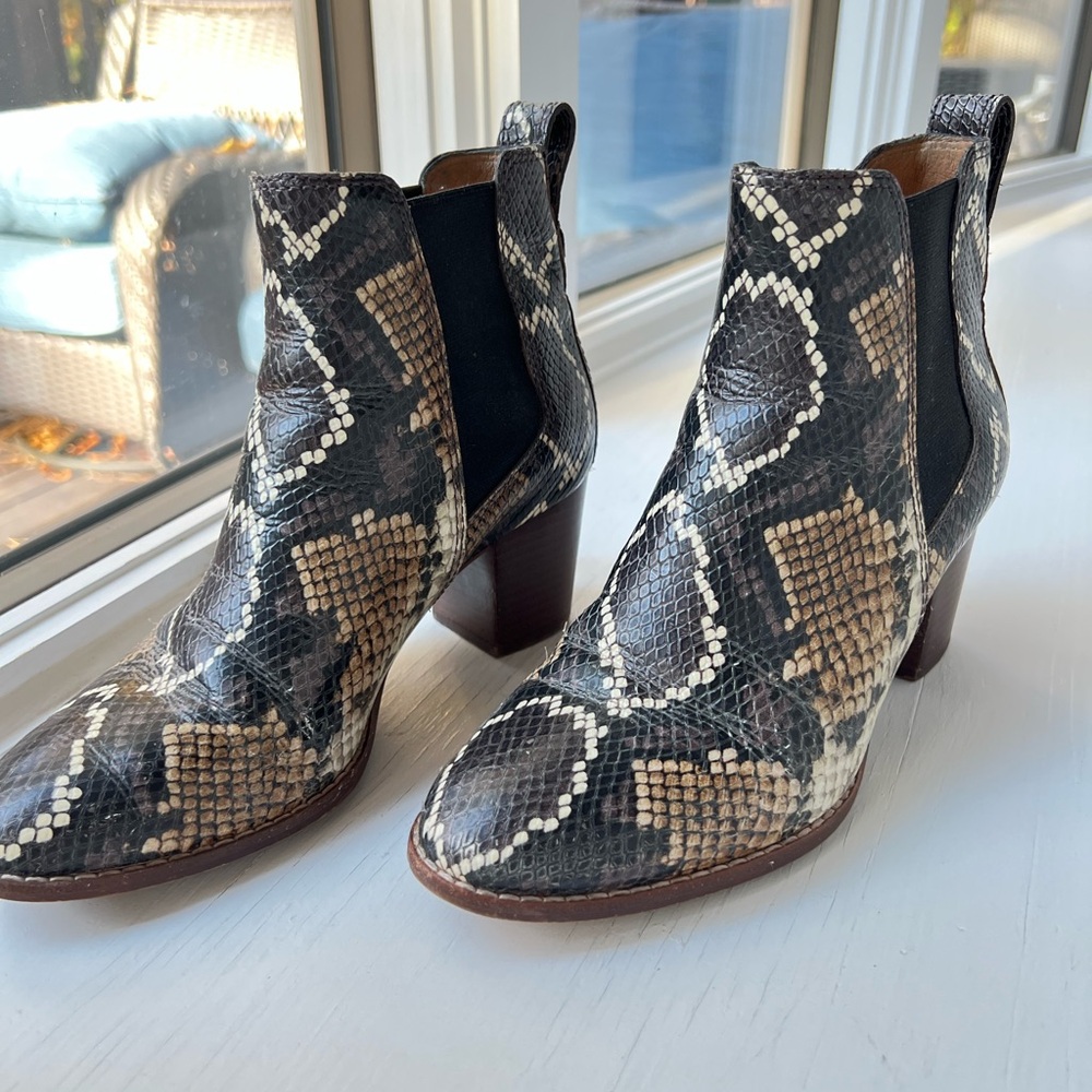 Madewell Snakeskin Pattern Ankle Boots